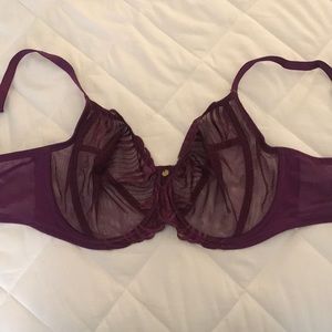 Natori unlined purple lace bra 30ddd